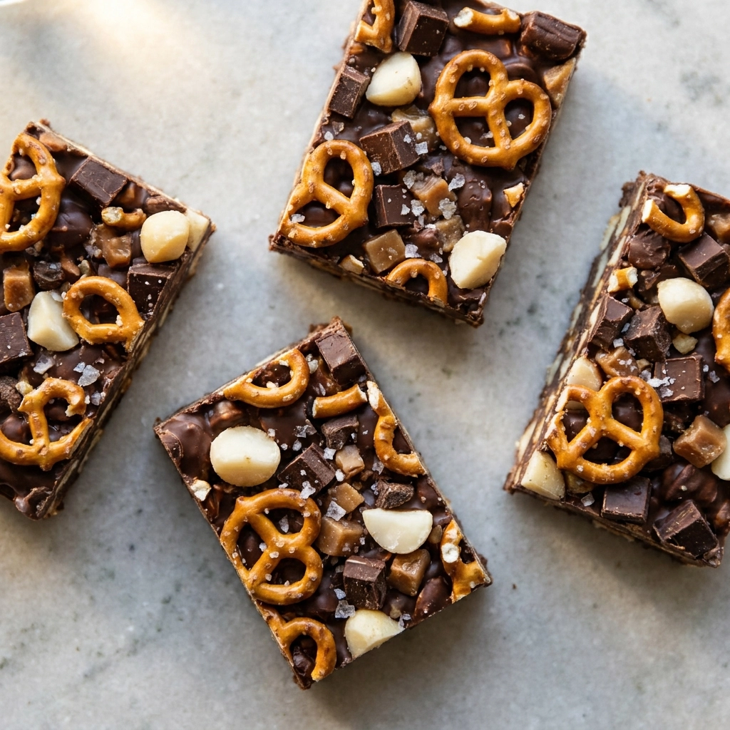 Toffee Pretzel Chocolate Crunch Bars | Easy Sweet and Salty Dessert Recipe