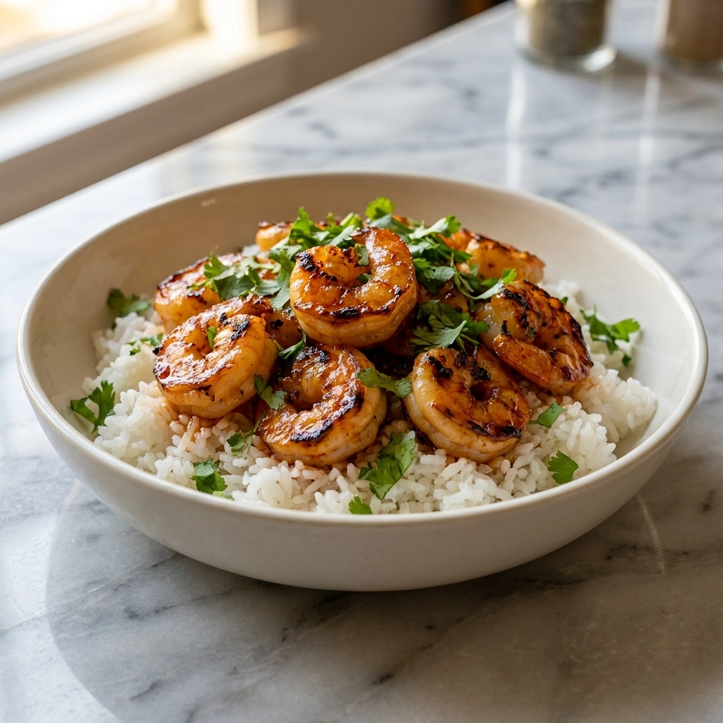 Spicy Sriracha Honey Shrimp Bowl | Easy Healthy Shrimp Dinner Idea