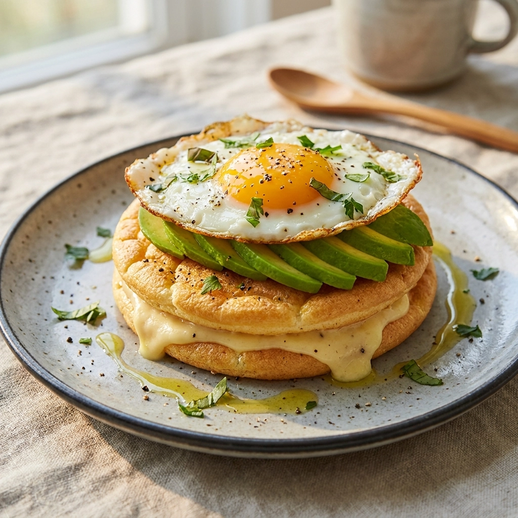 Fluffy Cloud Bread with Avocado & Egg – Your Keto Delight | Low Carb Breakfast Idea