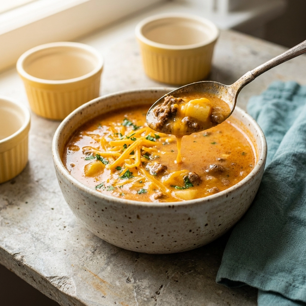Slow Cooker Cheeseburger Soup: The Ultimate Comfort Bowl | Easy Crockpot Dinner