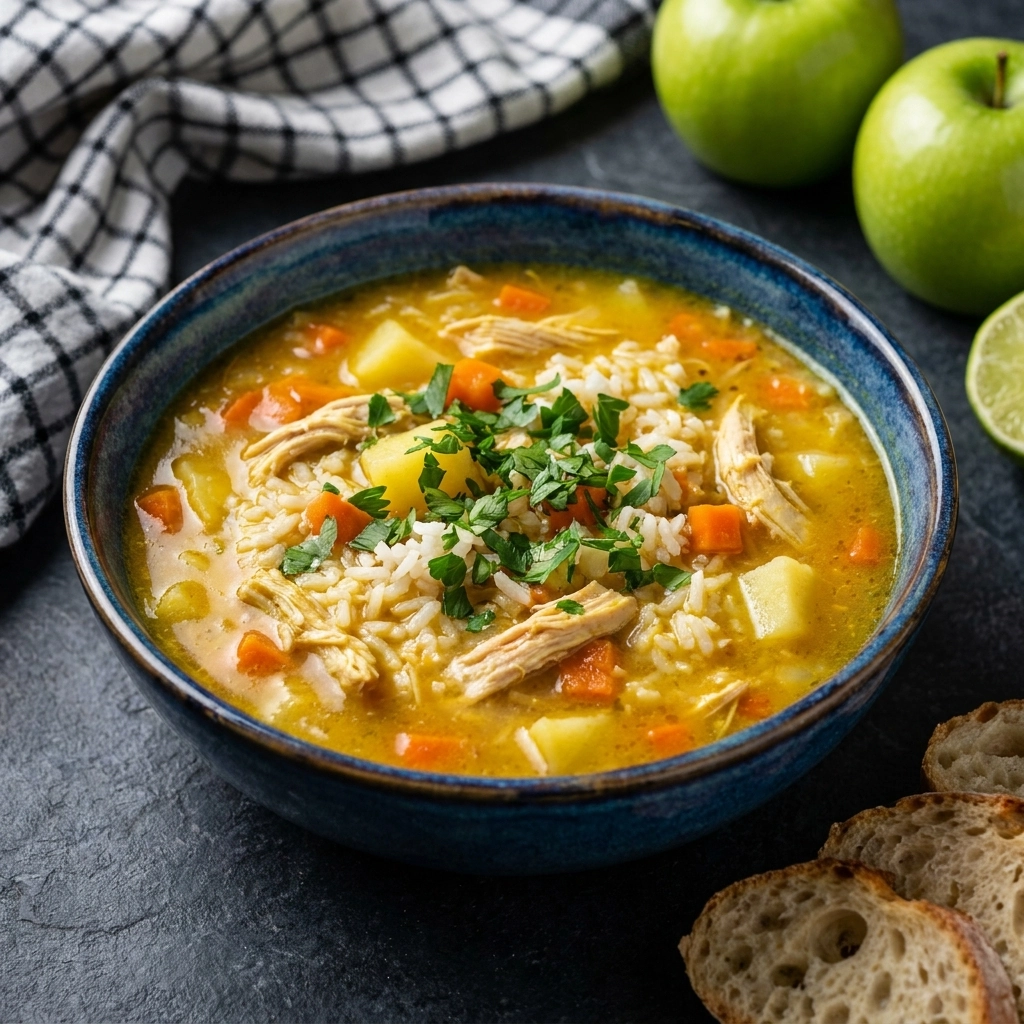 Hearty Chicken Mulligatawny Soup with Warm Spices | Easy Comfort Food Dinner