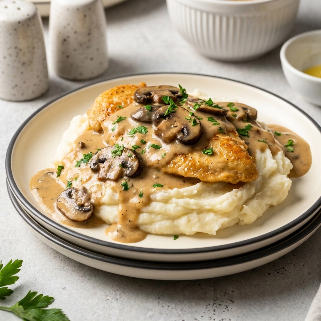 Slow Cooker Chicken Marsala with Rich Savory Sauce | Easy Crockpot Dinner Idea