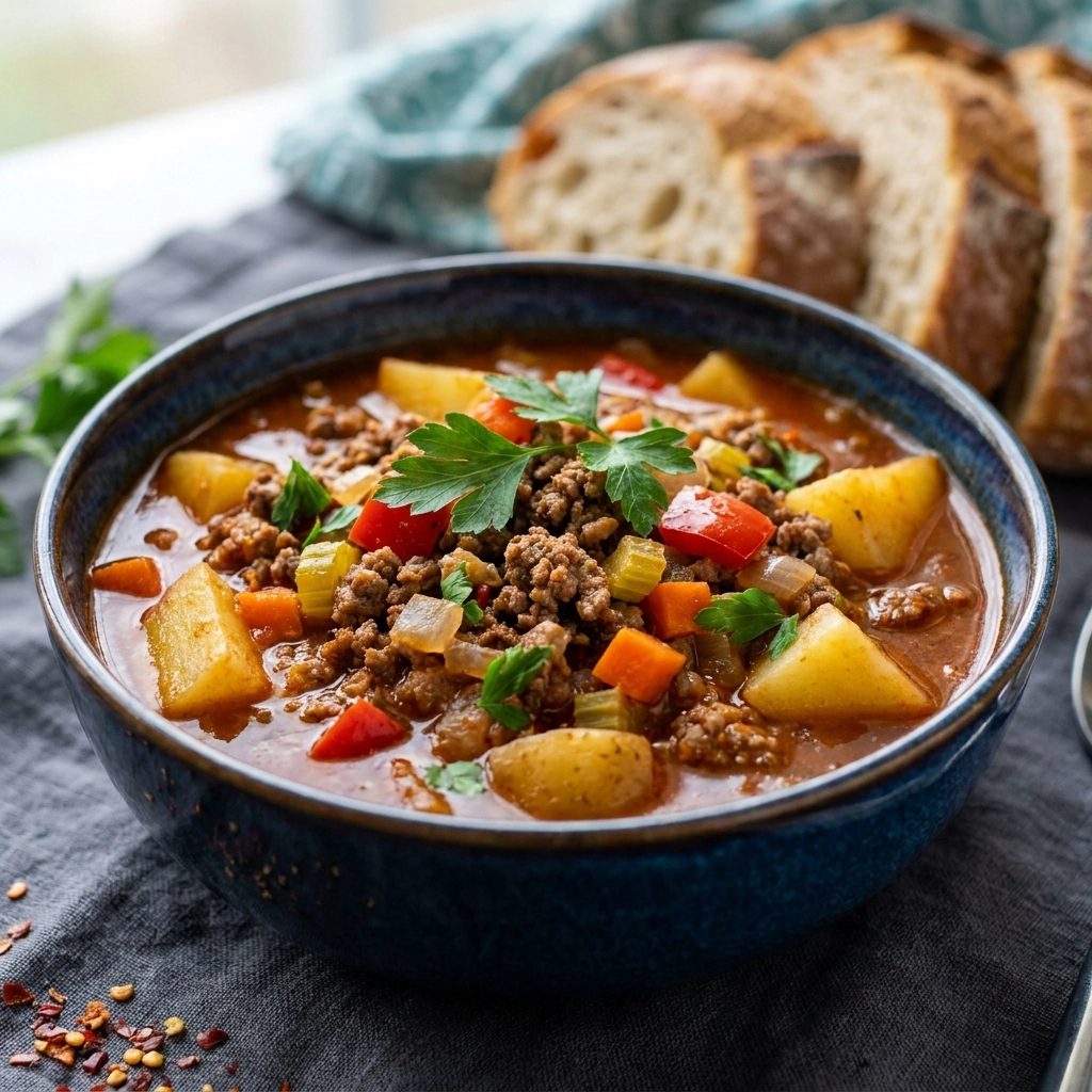 Cozy Instant Pot Hamburger Soup for Chilly Nights | Easy Ground Beef Soup