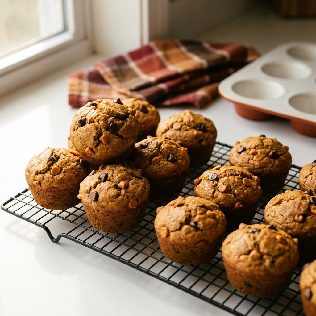Moist Pumpkin Chocolate Chip Muffins | Easy Fall Baking Recipe
