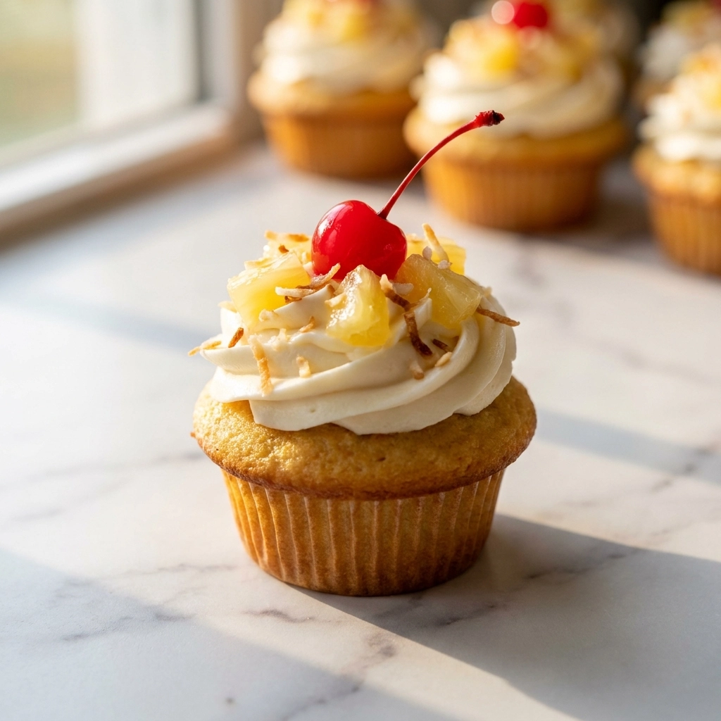 Coconut Rum Pineapple Cupcakes: A Tropical Escape in Every Bite | Tropical Dessert Ideas