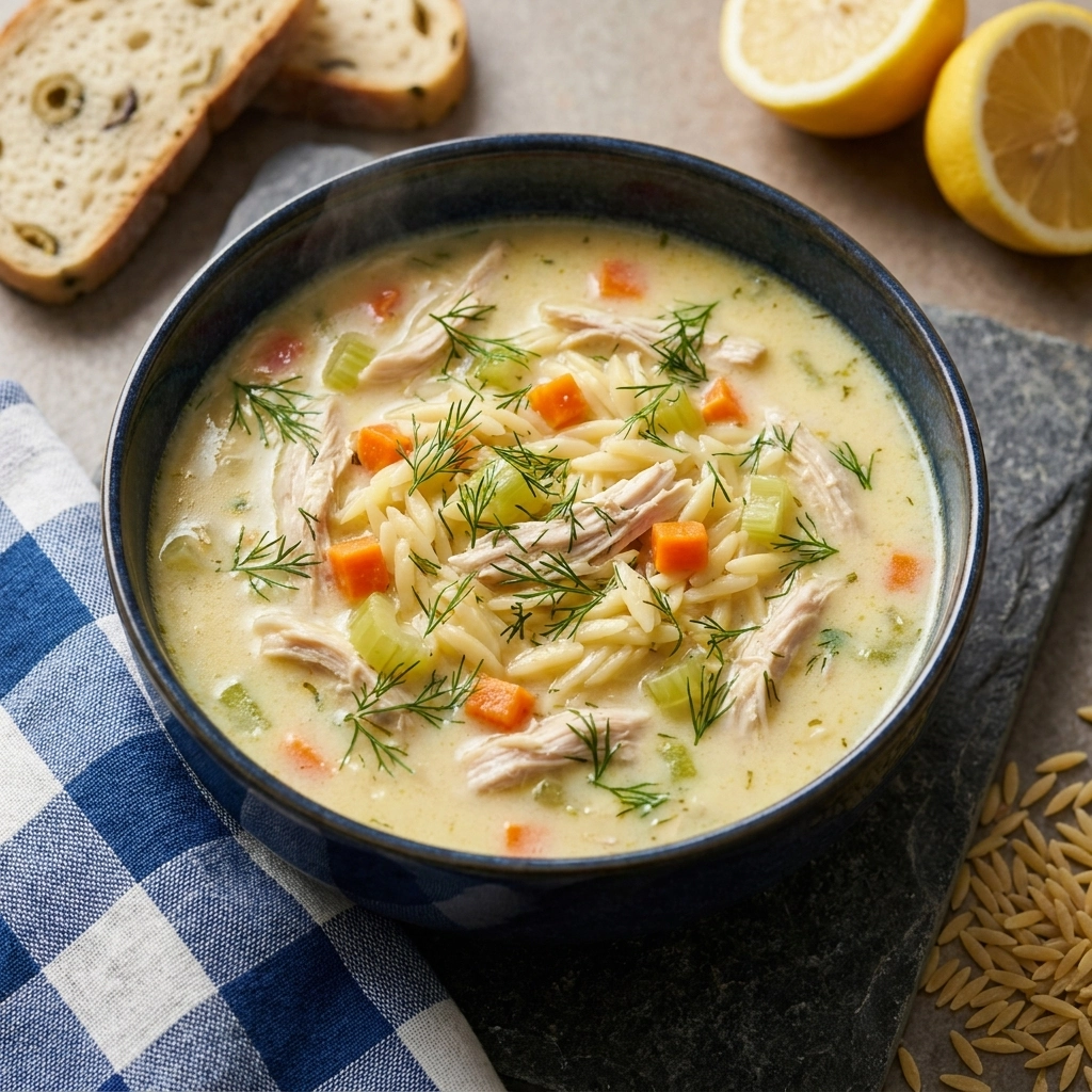 Avgolemono — Greek Lemon Chicken Soup | Creamy Healthy Comfort Food Recipe