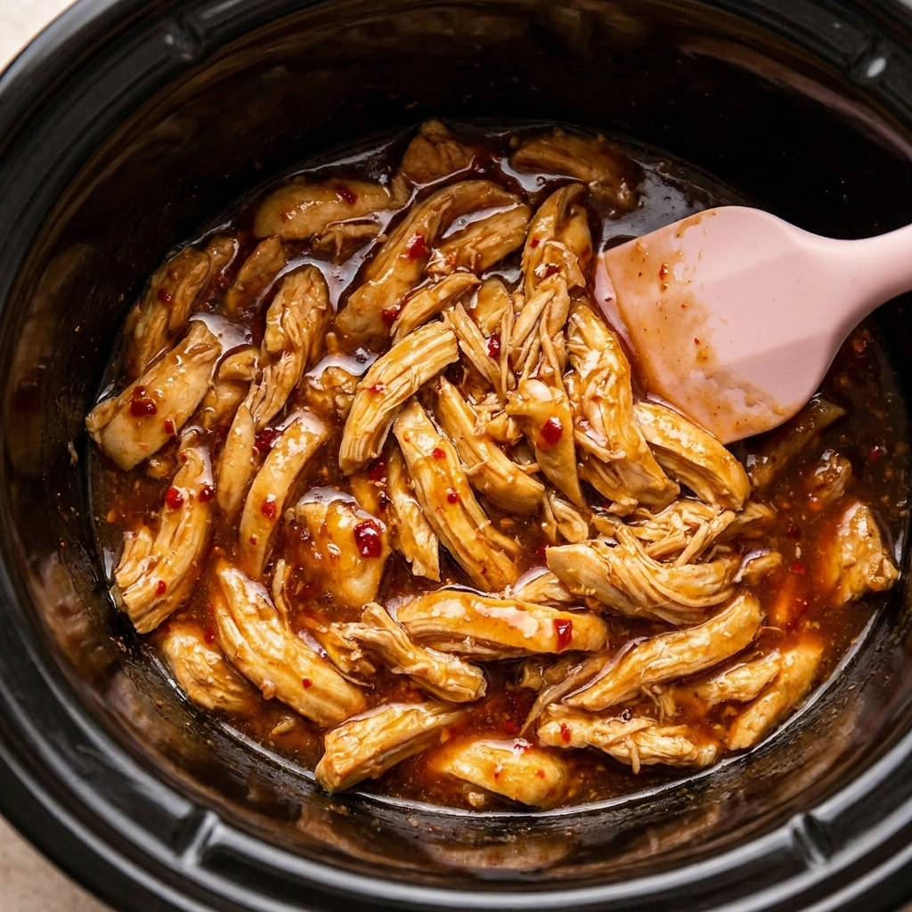 Slow Cooker Honey Sriracha Chicken | Easy Sweet and Spicy Crockpot Meal