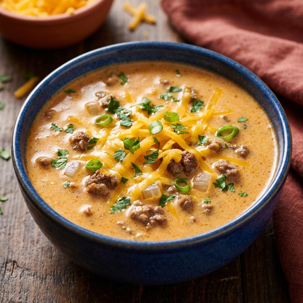 Creamy Keto Cheeseburger Soup | Easy Low Carb Comfort Food Recipe