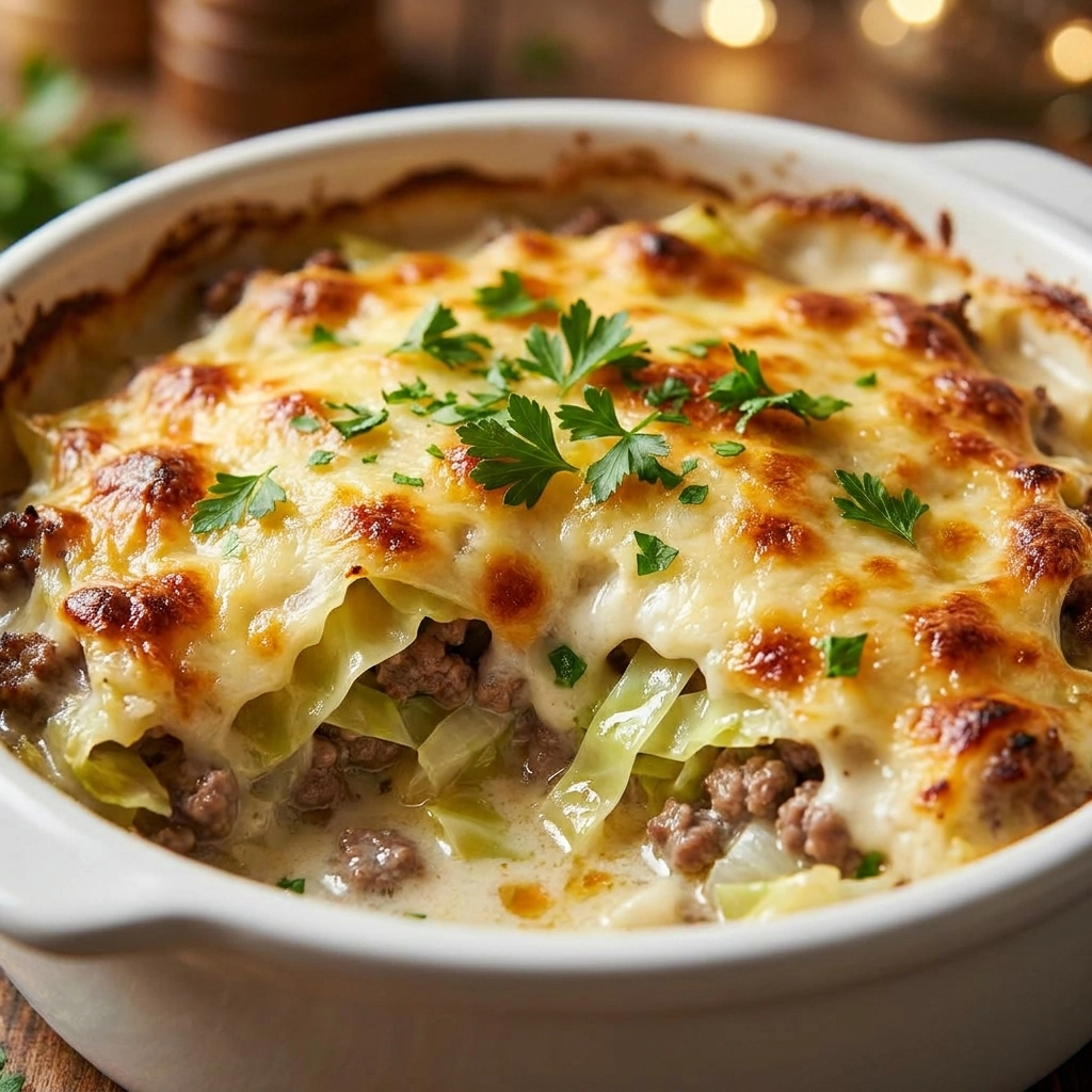 The Best Creamed Cabbage and Ground Beef Casserole Recipe | Easy Comfort Food Dinner