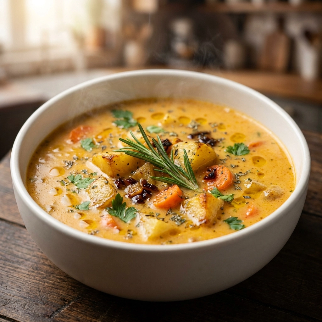 My Most Requested Creamy Roasted Garlic and Potato Soup | Easy Comfort Food Recipe