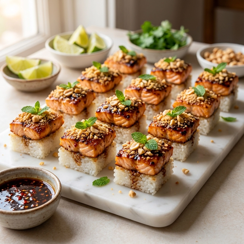 Crispy Salmon Rice Bites: The Ultimate Golden Seafood Snack | Easy Appetizer Recipe
