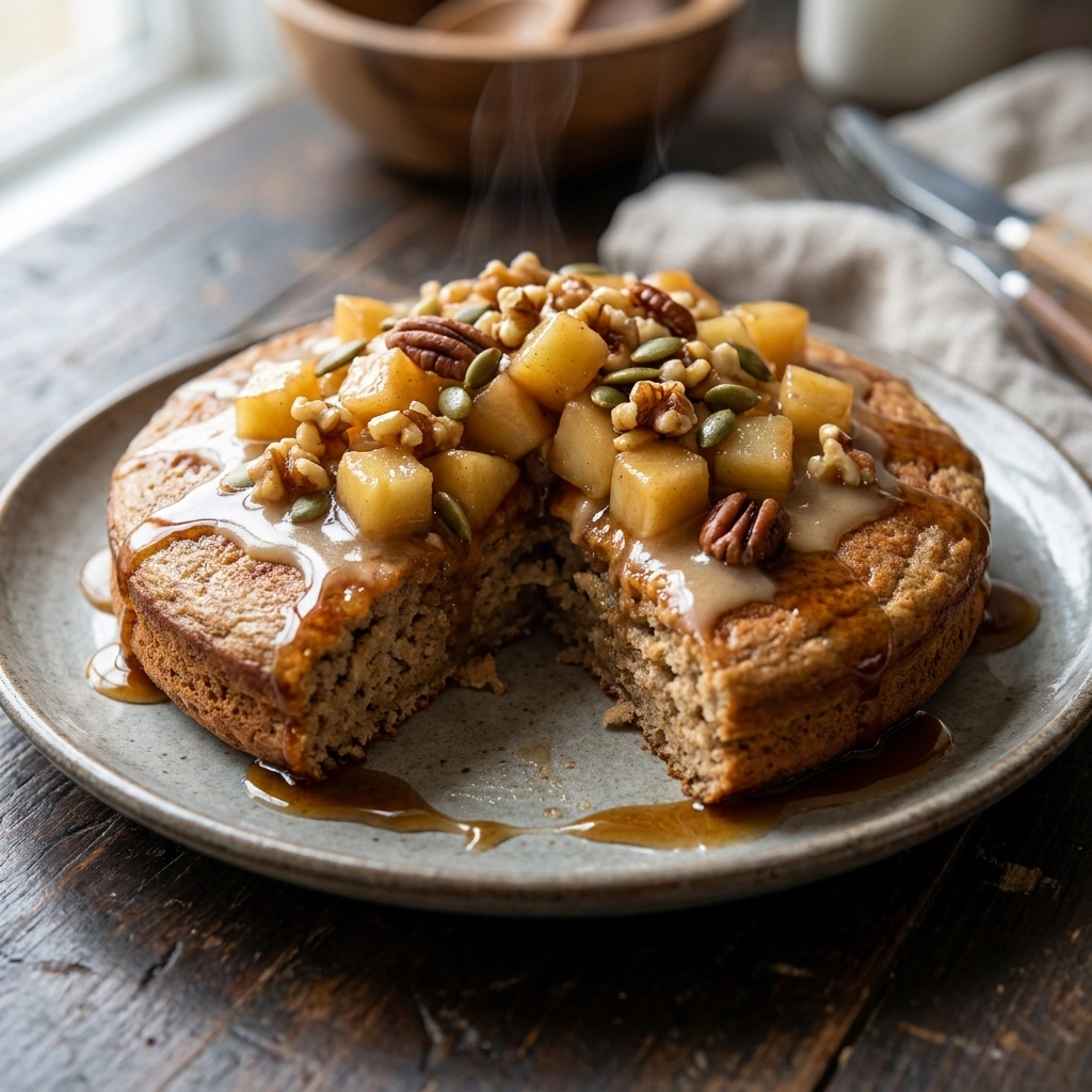 Delicious Golden Brown Sugar Apple Whole Grain Bowl | Healthy Breakfast Idea