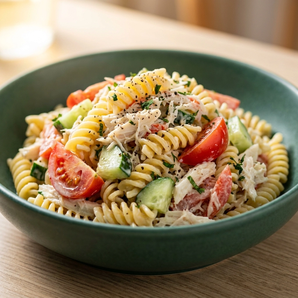 Creamy Crab Pasta Salad with a Zesty Twist | Easy Seafood Pasta Salad Recipe