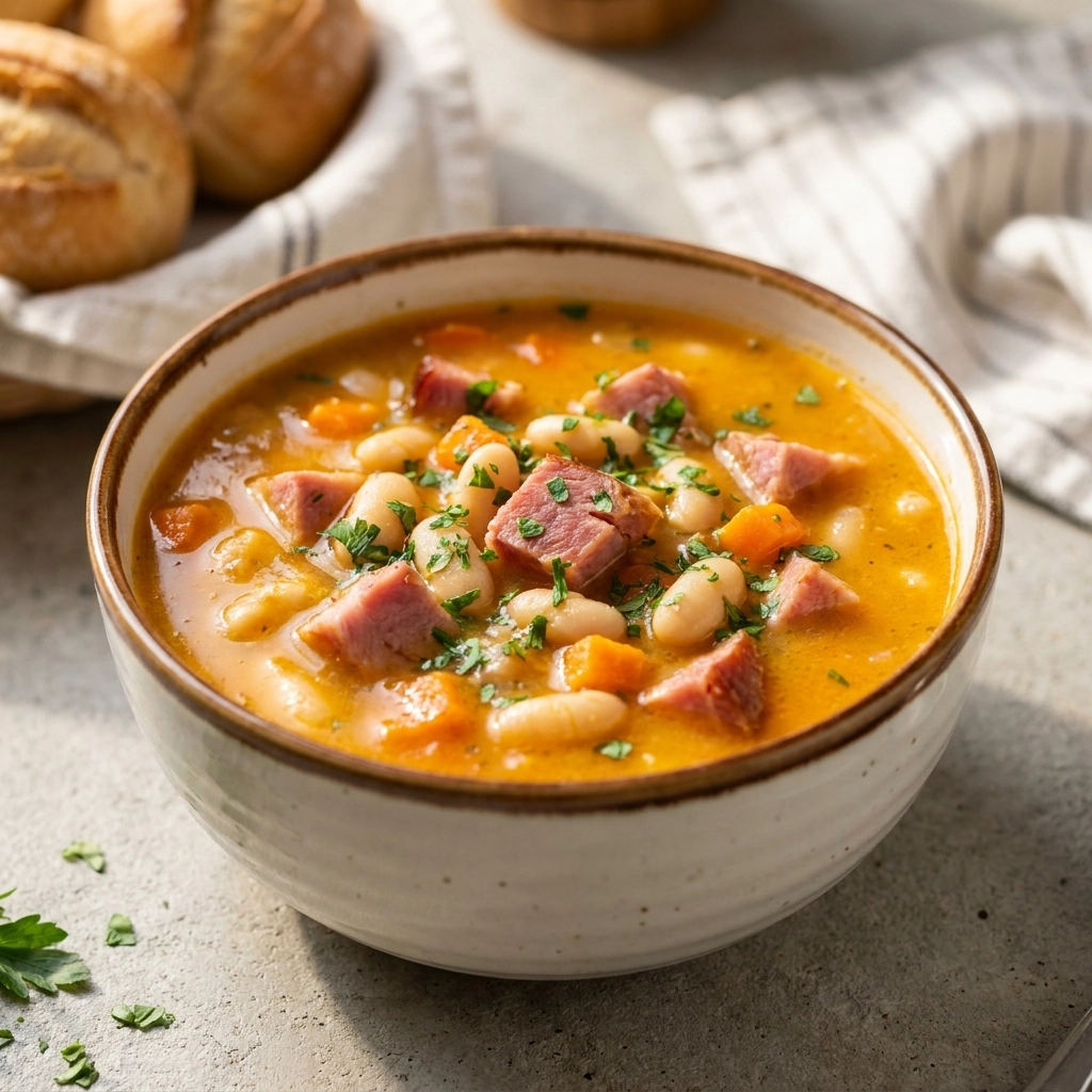 Slow Cooker Ham and Bean Soup | Cozy Winter Comfort Food Recipe