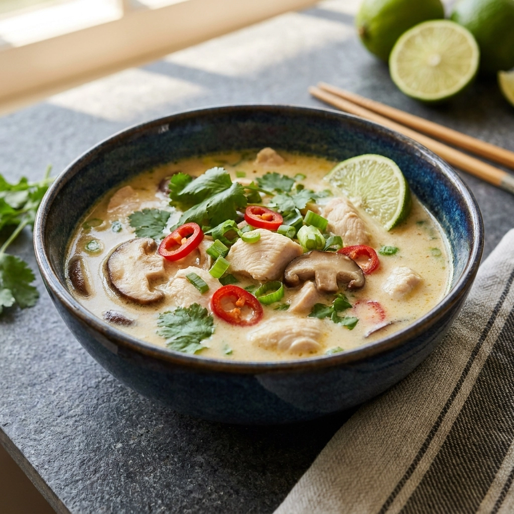 Tom Kha Gai Soup (Thai Coconut Chicken Soup) | Easy Authentic Thai Soup Recipe