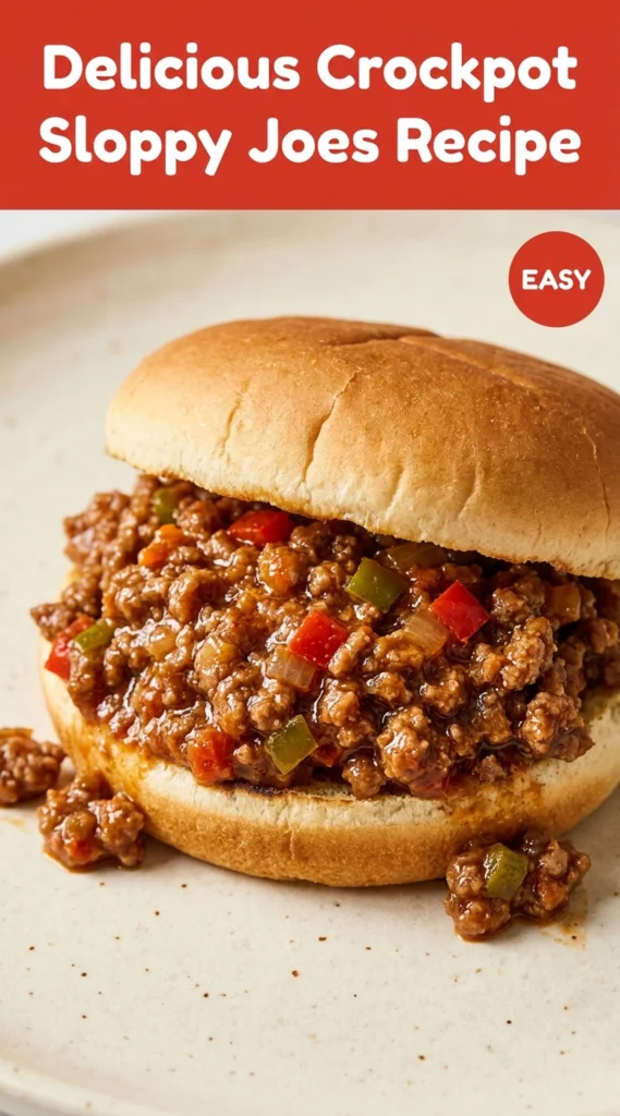 Two sloppy joe sandwiches on toasted buns with hearty ground beef filling, served on a rustic wooden board.