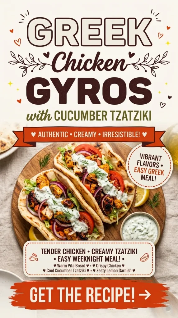 Grilled chicken gyros in warm pita bread with sliced red onions, tomatoes, and a side of cucumber tzatziki sauce.