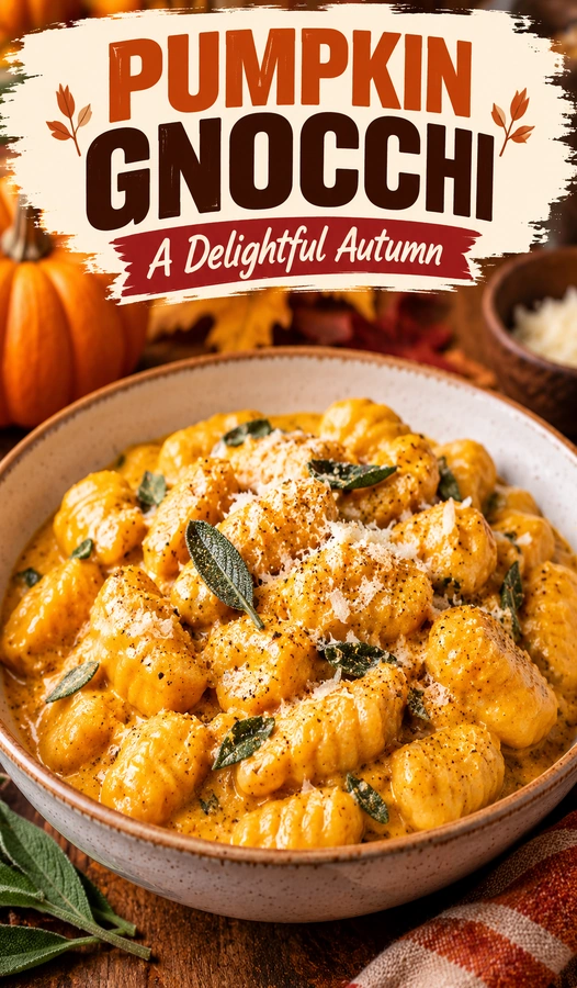 Pan-seared pumpkin gnocchi in a brown butter sage sauce, garnished with fresh sage leaves and grated parmesan cheese.