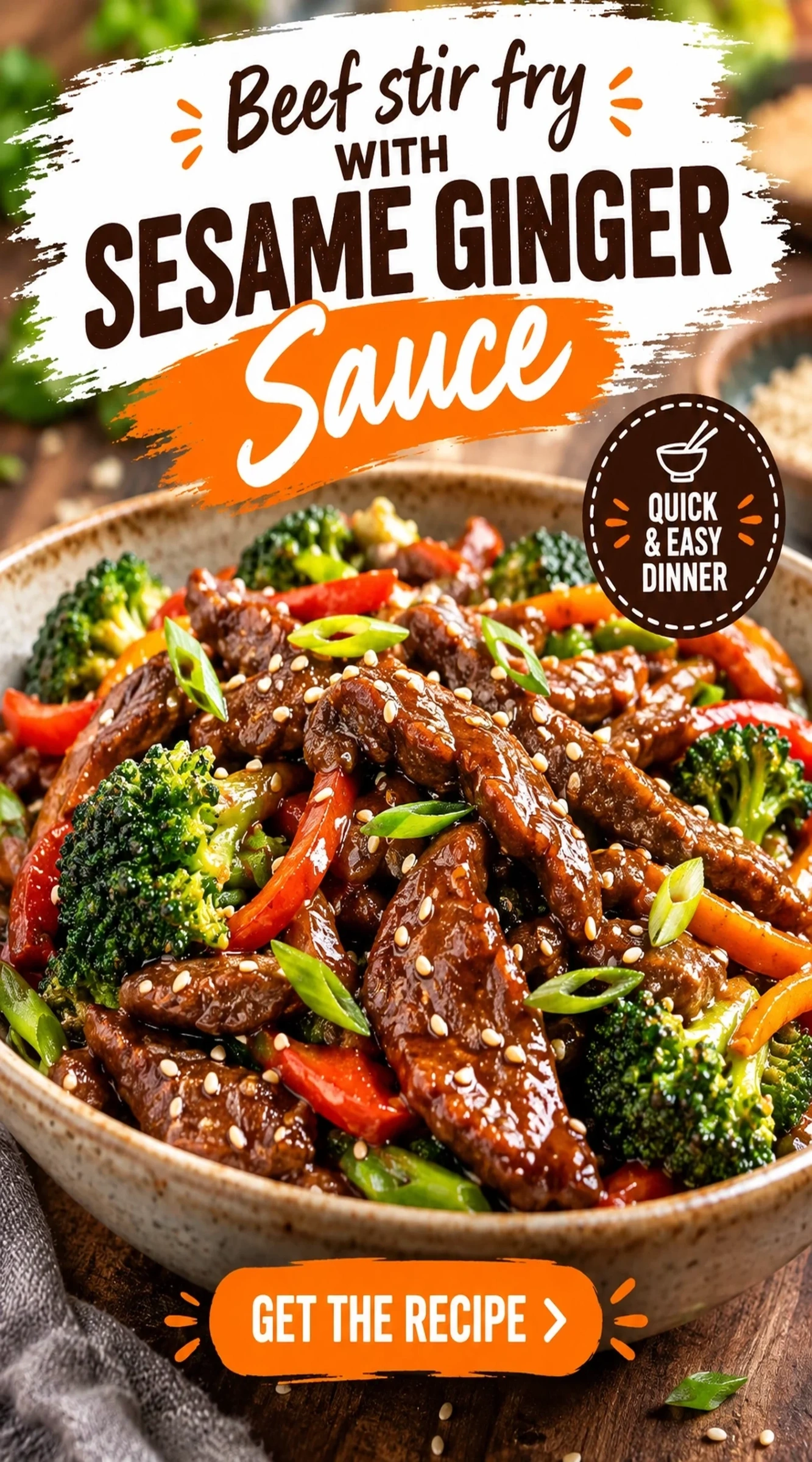 Beef Stir Fry with Sesame Ginger Sauce | Quick Healthy Weeknight Dinner recipe