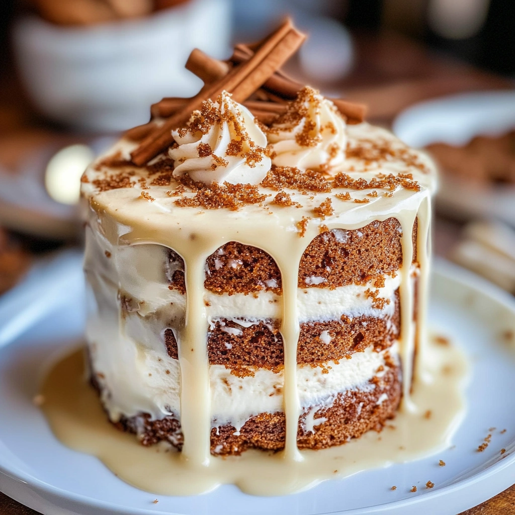 Irresistible Moist Christmas Spice Cake with Eggnog Buttercream recipe
