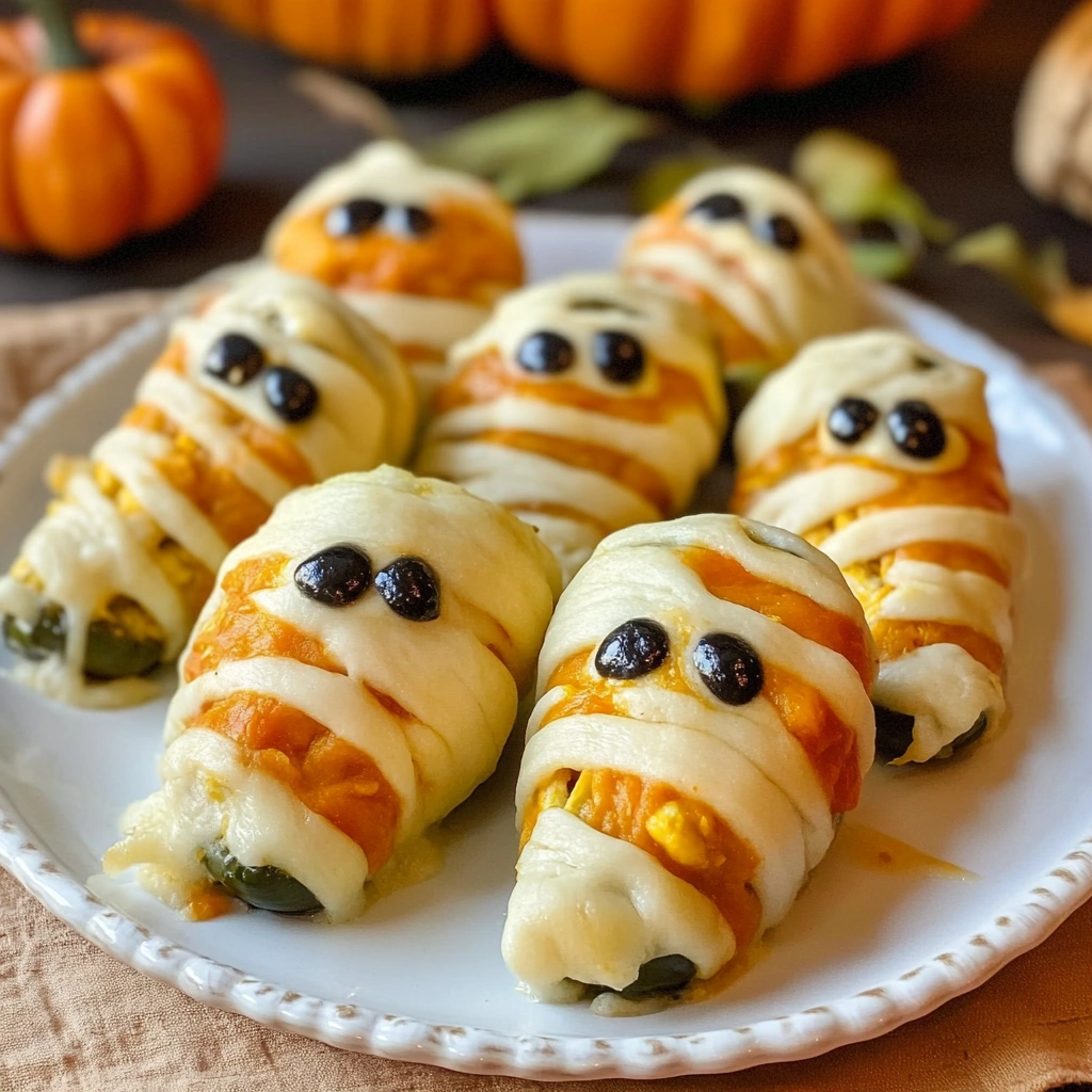 Spooky Mummy Jalapeño Poppers Recipe for Halloween Fun recipe
