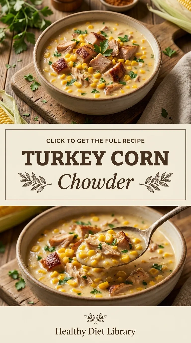 Creamy Turkey Corn Chowder | Easy Leftover Turkey Soup Recipe recipe