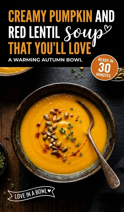 Creamy Pumpkin and Red Lentil Soup That You’ll Love | Healthy Fall Soup Recipes recipe