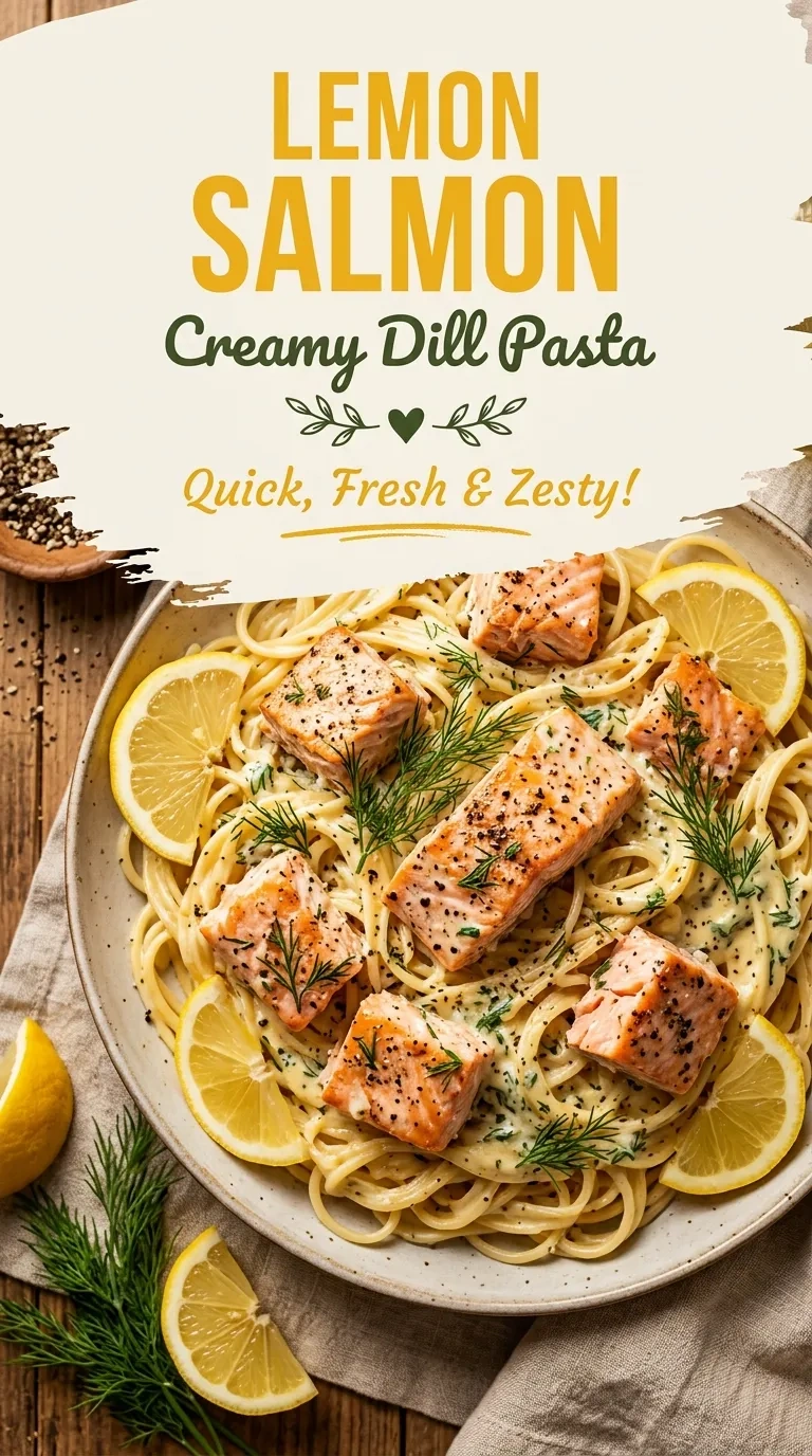 Creamy Lemon Salmon and Dill Pasta | Easy Seafood Pasta Dinner Recipe recipe