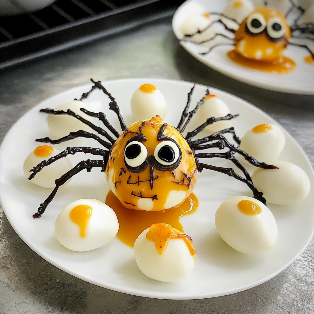 Spider Deviled Eggs Recipe – Spooky Halloween Snack Idea recipe
