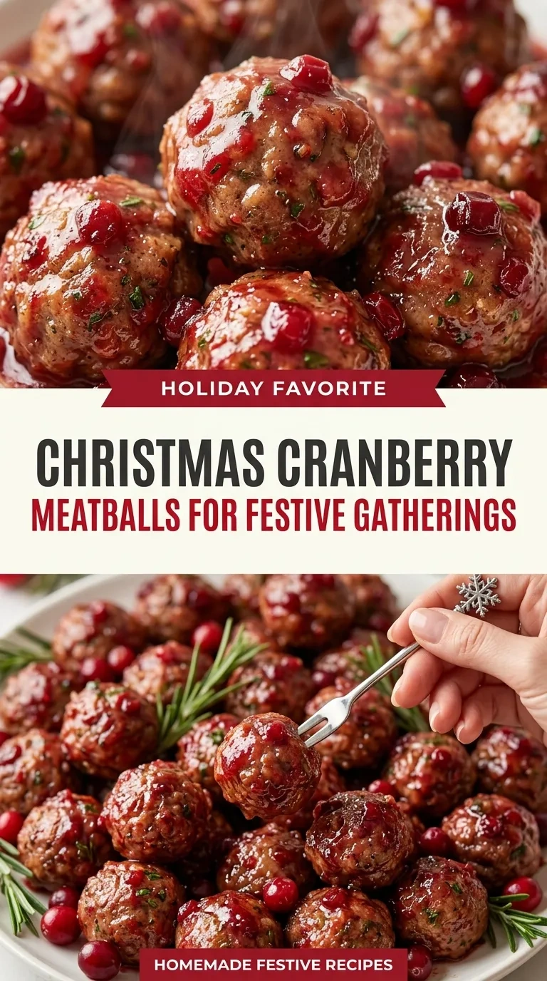 Christmas Cranberry Meatballs for Festive Gatherings | Easy Holiday Party Appetizer recipe