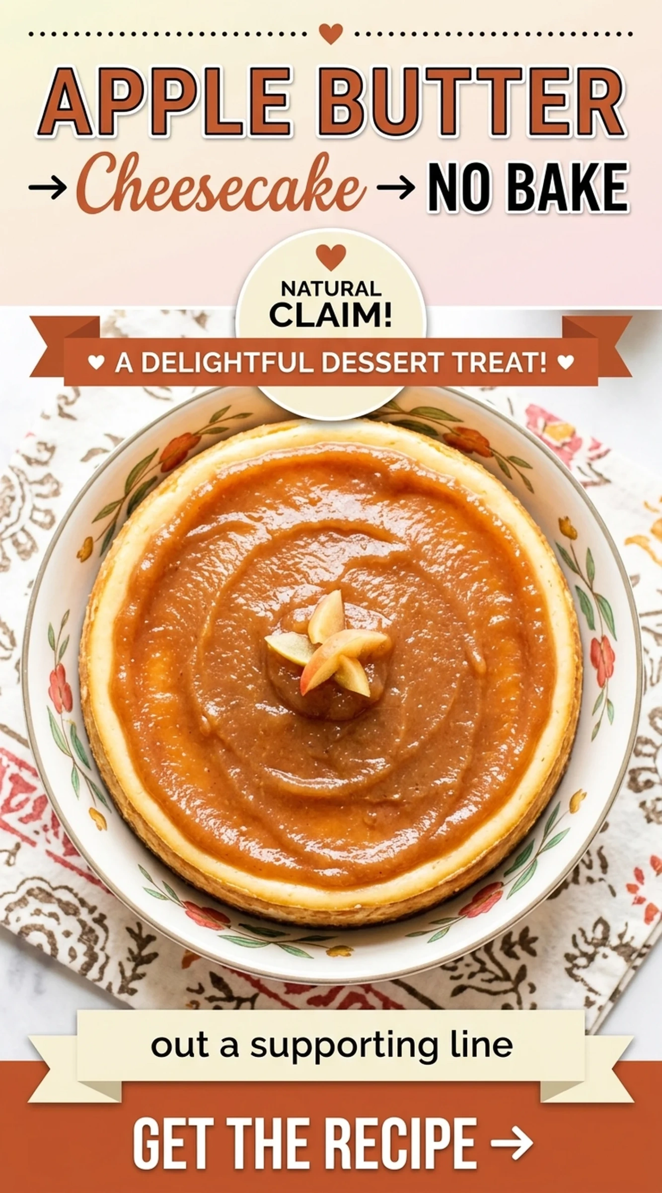 Apple Butter Cheesecake {No Bake} – A Delightful Dessert Treat! | Easy Fall Dessert recipe