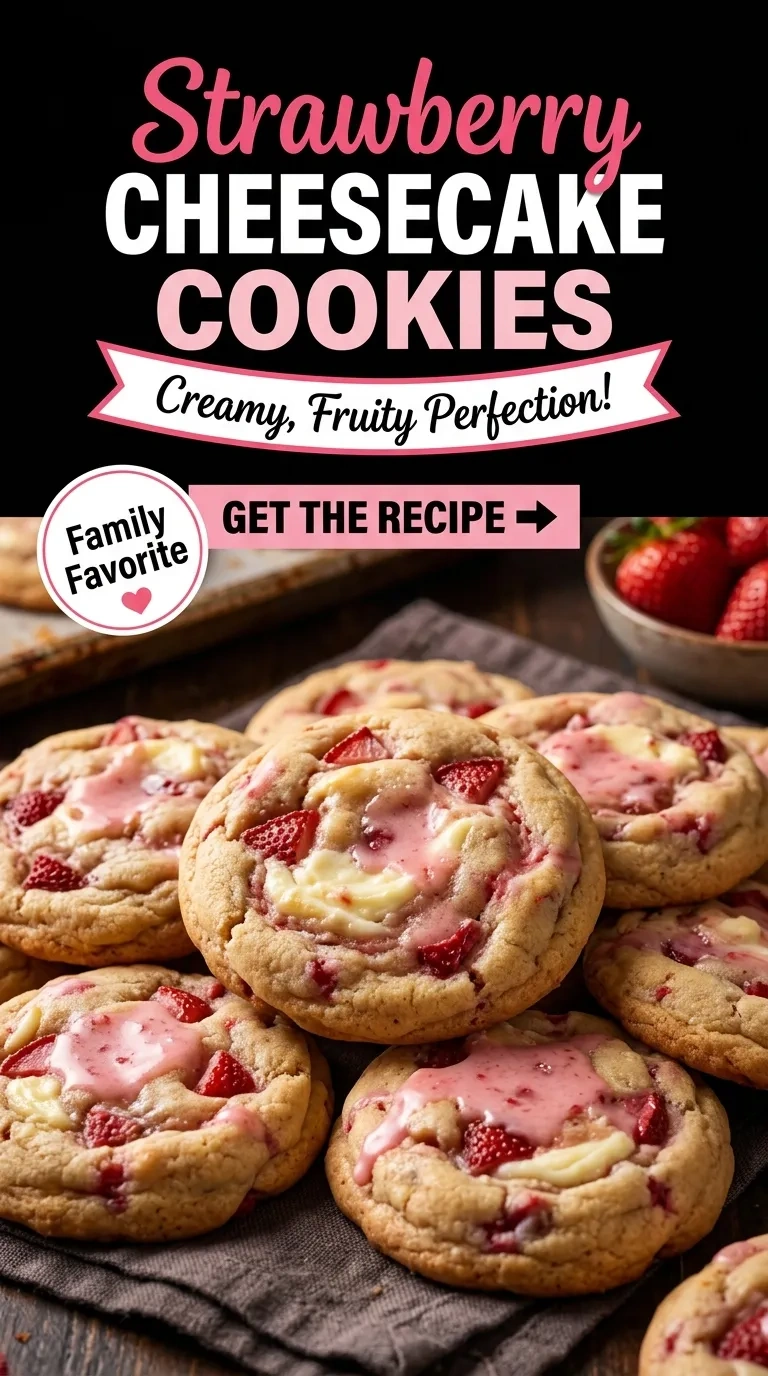 Strawberry Cheesecake Cookies with Cream Cheese Frosting | Easy Summer Dessert recipe