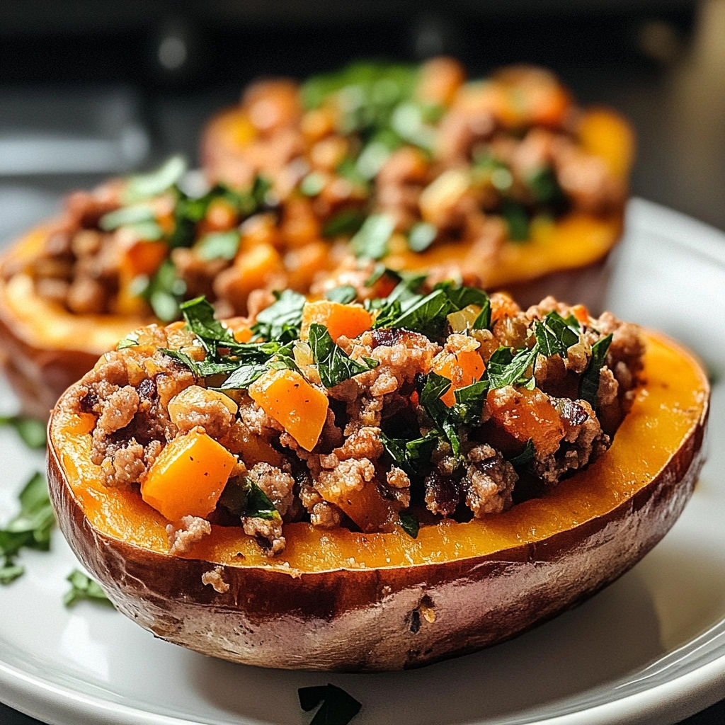 Zesty Ground Turkey Stuffed Sweet Potatoes: A Healthy Delight recipe