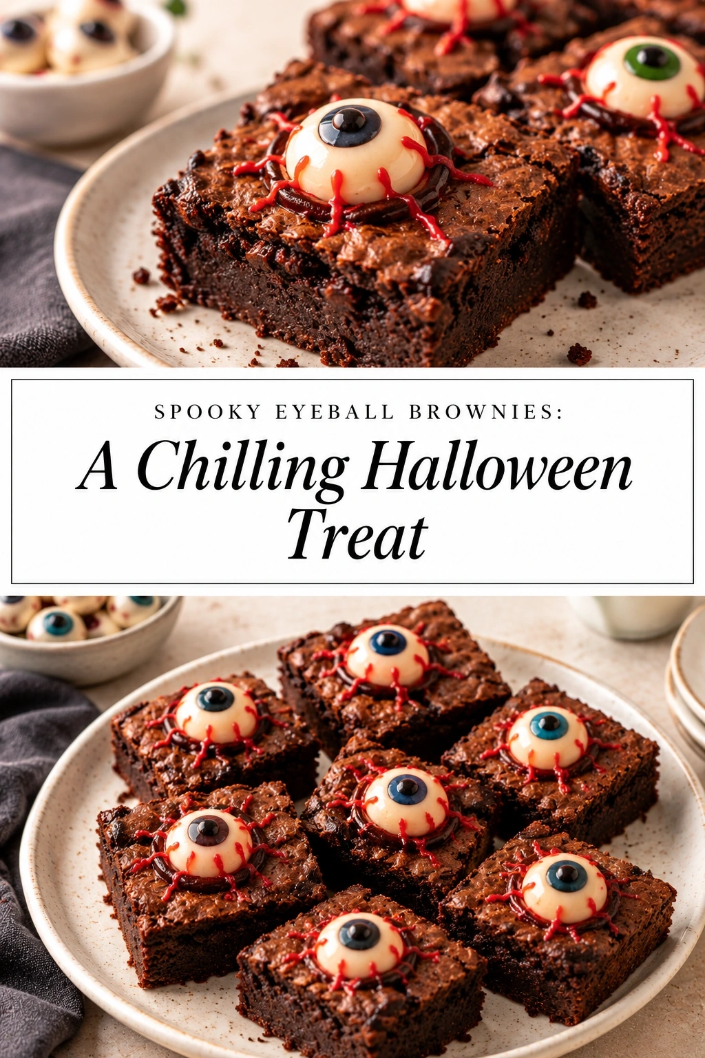 Spooky Eyeball Brownies: A Chilling Halloween Treat | Easy Halloween Dessert Ideas recipe