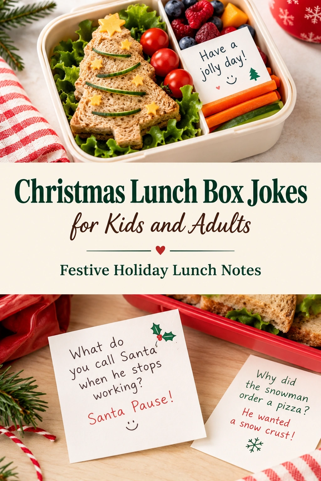 Christmas Lunch Box Jokes for Kids and Adults | Festive Holiday Lunch Notes | Holiday Fun recipe