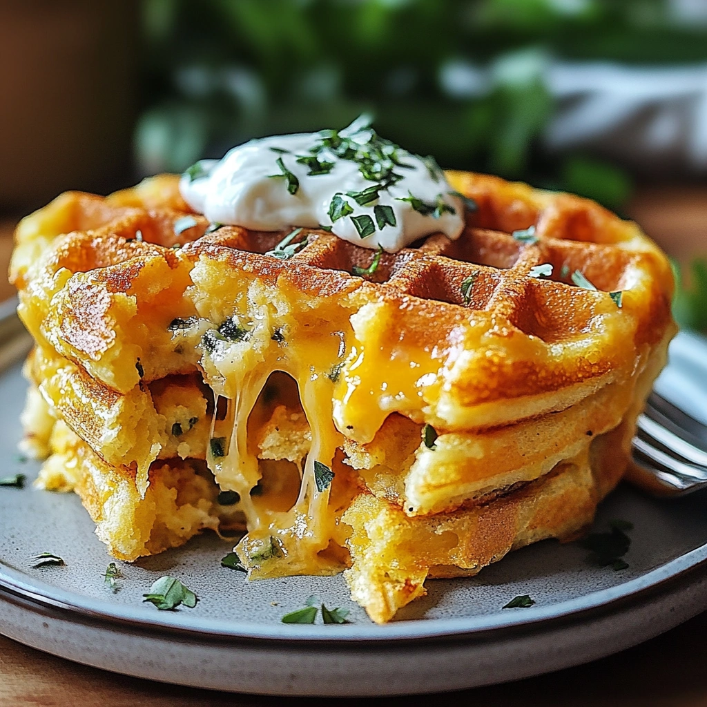 Cheddar Jalapeño Cornbread Waffles for Bold Breakfast Bliss recipe
