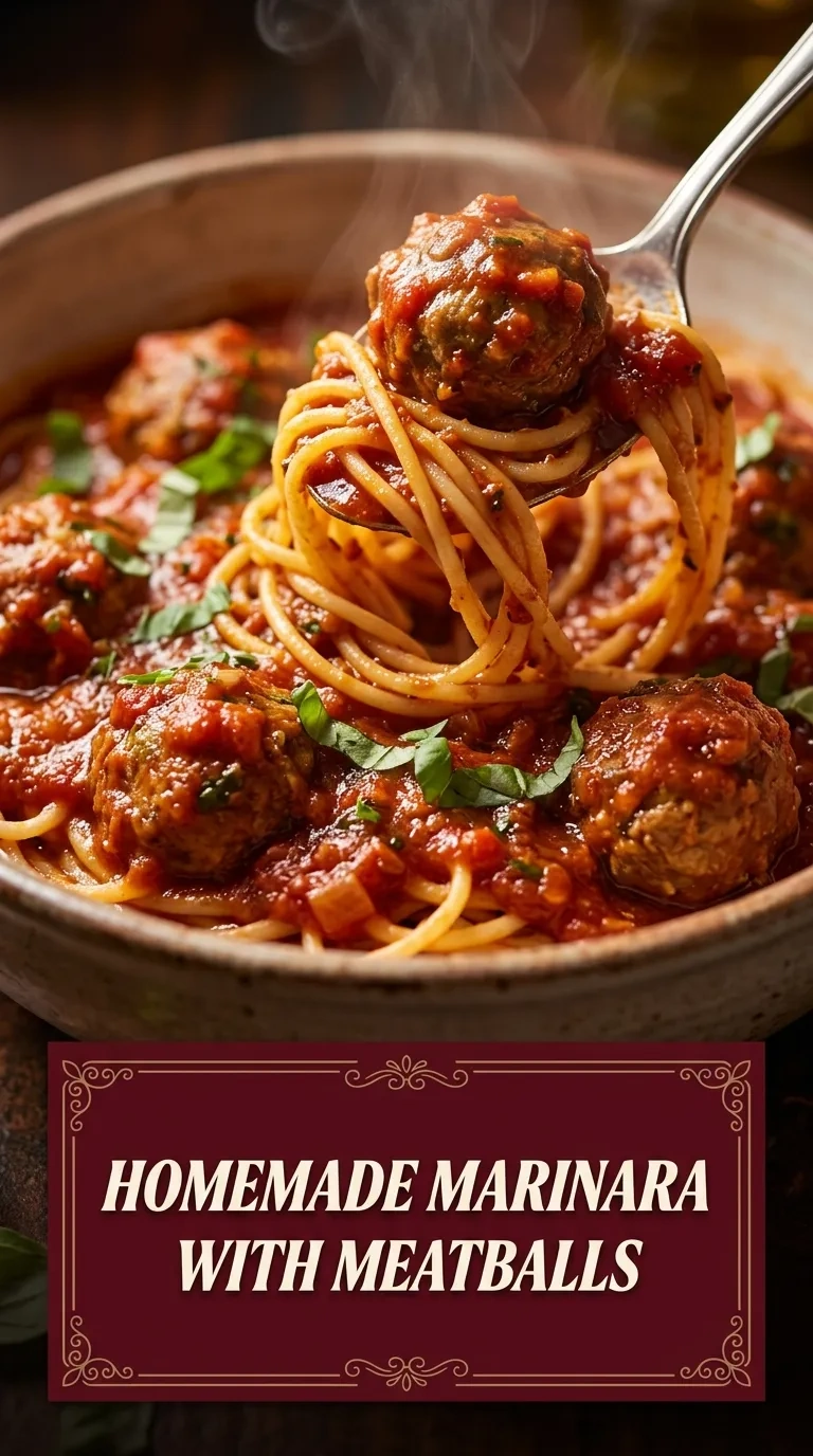 Homemade Marinara Sauce With Meatballs | Easy Italian Dinner Recipe recipe