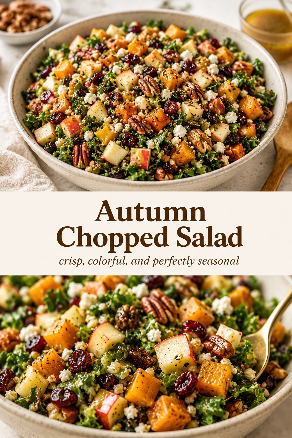 Autumn Chopped Salad with Maple Cider Vinaigrette | Healthy Fall Salad Recipe recipe