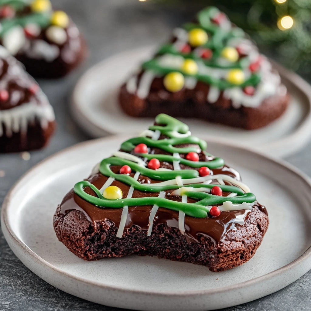 Delectable Christmas Tree Brownies for Festive Celebrations recipe