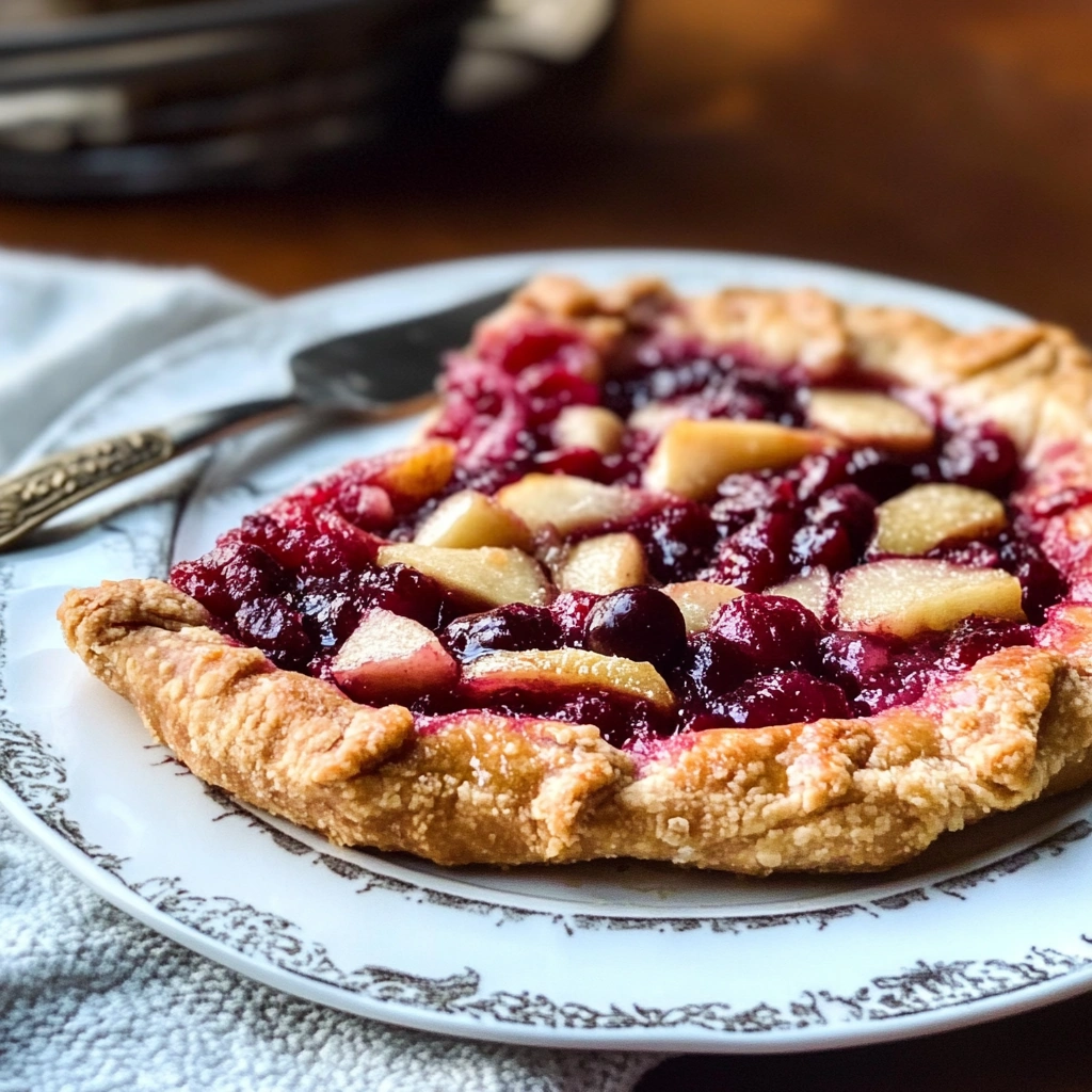 Cozy Rustic Spiced Pear & Cranberry Galette Recipe recipe