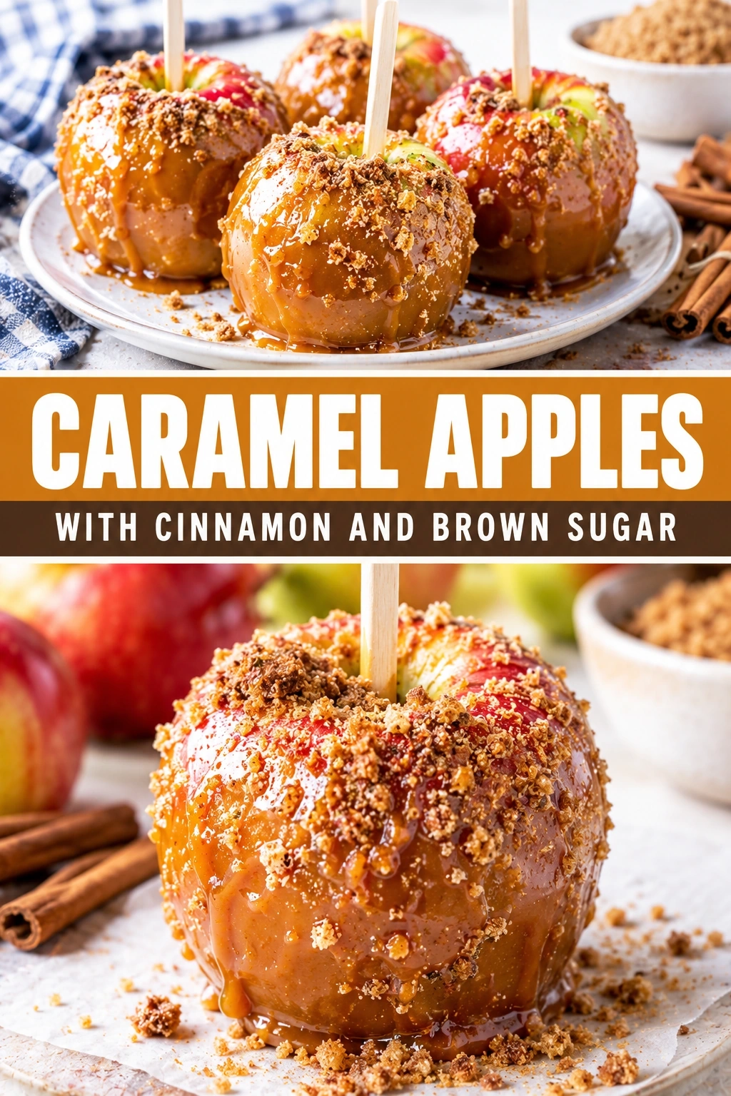 Caramel Apples with Cinnamon and Brown Sugar | Easy Fall Dessert Treat recipe