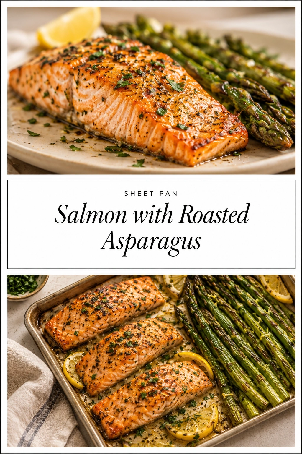 Sheet Pan Salmon with Roasted Asparagus | Easy Healthy Dinner Idea recipe