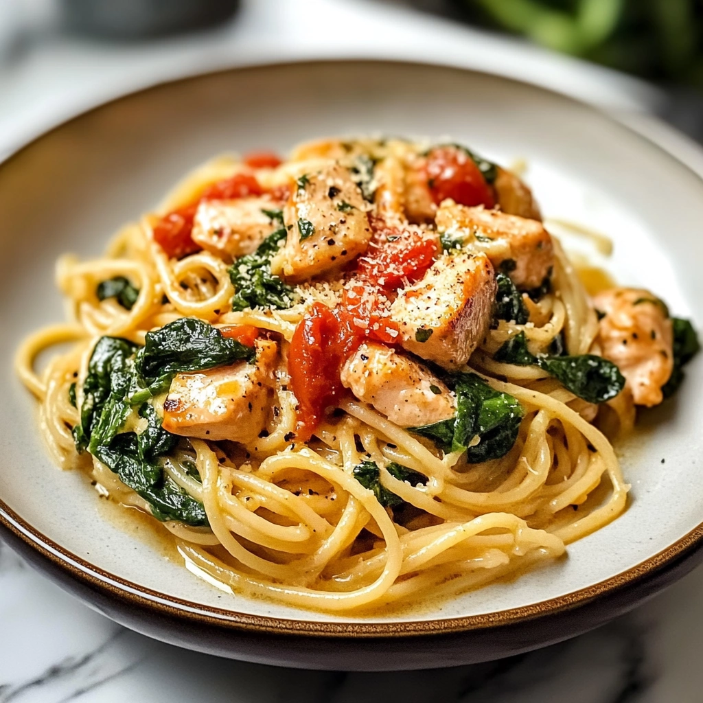Creamy Tomato Spinach Salmon Pasta: A Zesty Delight Recipe recipe